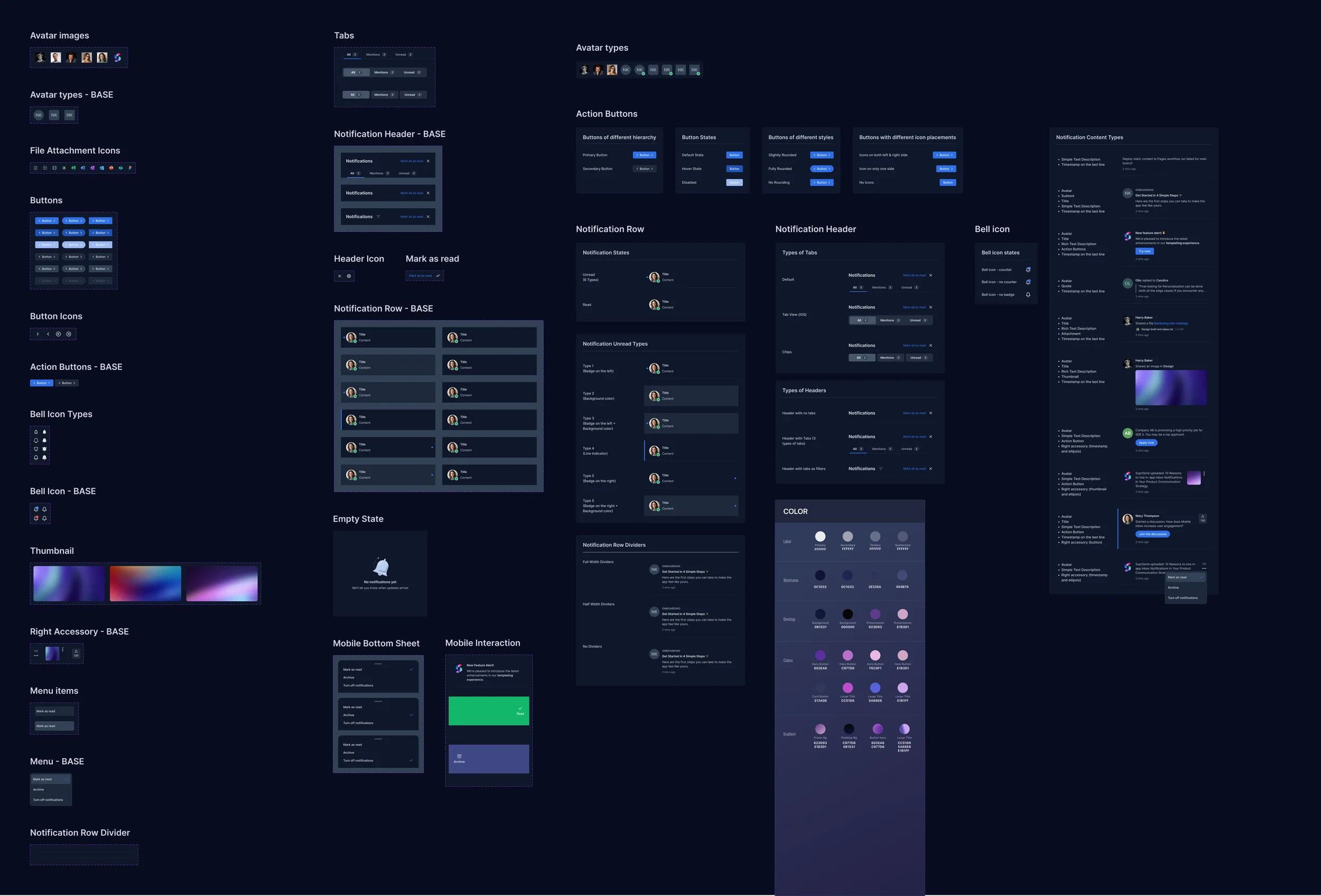 Design system components in dark mode
